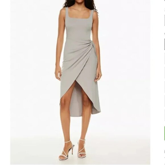 Aritzia  Wilfred Saturn Wrap Midi Dress Grey Size Small - Picture 1 of 8